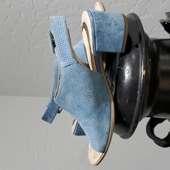 ECCO SHAPE 35 BLOCK SLINGBACK HEELED SANDALS LIGHT BLUE OPEN TOE - Picture 4 of 11